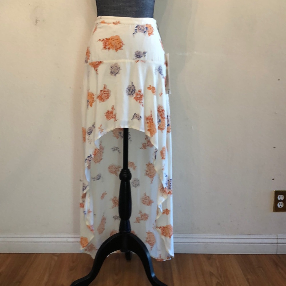 Floral high low skirt
